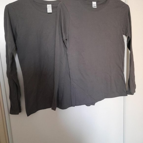 T-Shirt grey Gildan, long sleeves - Picture 3 of 8